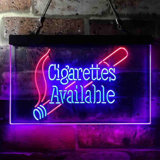 ADVPRO Cigarettes Available Here Dual Color LED Neon Sign st6-i3958 - Red & Blue