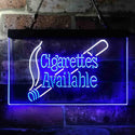 ADVPRO Cigarettes Available Here Dual Color LED Neon Sign st6-i3958 - White & Blue