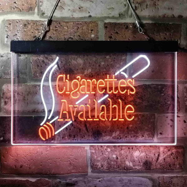 ADVPRO Cigarettes Available Here Dual Color LED Neon Sign st6-i3958 - White & Orange