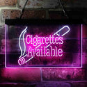 ADVPRO Cigarettes Available Here Dual Color LED Neon Sign st6-i3958 - White & Purple