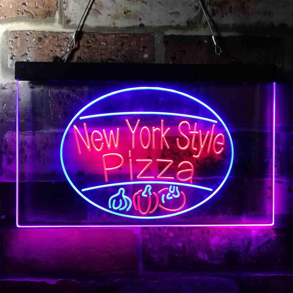 ADVPRO New York Style Pizza Shop Dual Color LED Neon Sign st6-i3959 - Blue & Red