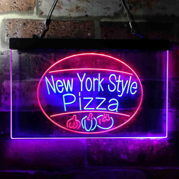 ADVPRO New York Style Pizza Shop Dual Color LED Neon Sign st6-i3959 - Red & Blue