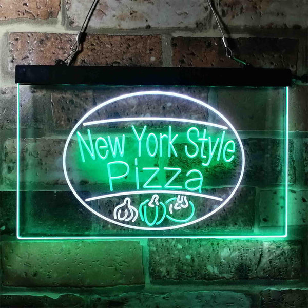 ADVPRO New York Style Pizza Shop Dual Color LED Neon Sign st6-i3959 - White & Green