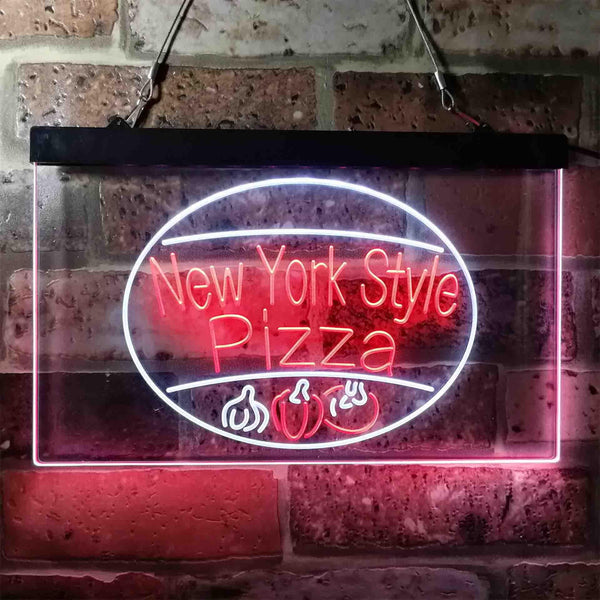ADVPRO New York Style Pizza Shop Dual Color LED Neon Sign st6-i3959 - White & Red