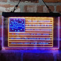 ADVPRO 2nd Amendment Brand Vintage American Flag Dual Color LED Neon Sign st6-i3960 - Blue & Yellow