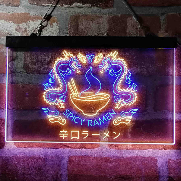 ADVPRO Spicy Dragon Ramen Japan Food Dual Color LED Neon Sign st6-i3961 - Blue & Yellow