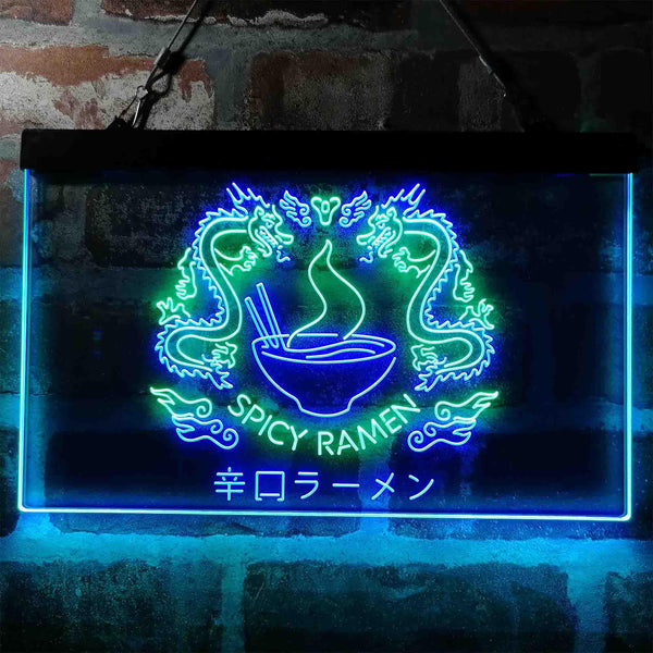 ADVPRO Spicy Dragon Ramen Japan Food Dual Color LED Neon Sign st6-i3961 - Green & Blue