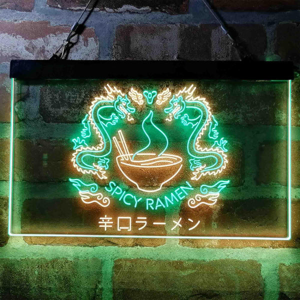 ADVPRO Spicy Dragon Ramen Japan Food Dual Color LED Neon Sign st6-i3961 - Green & Yellow