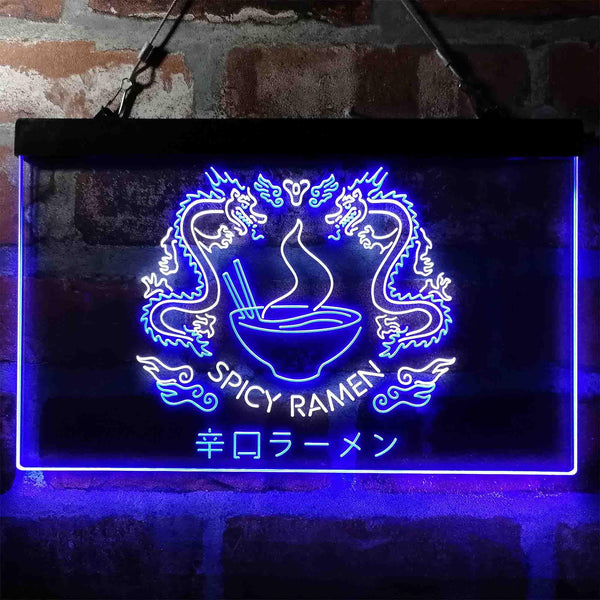 ADVPRO Spicy Dragon Ramen Japan Food Dual Color LED Neon Sign st6-i3961 - White & Blue