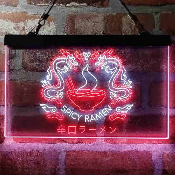 ADVPRO Spicy Dragon Ramen Japan Food Dual Color LED Neon Sign st6-i3961 - White & Red