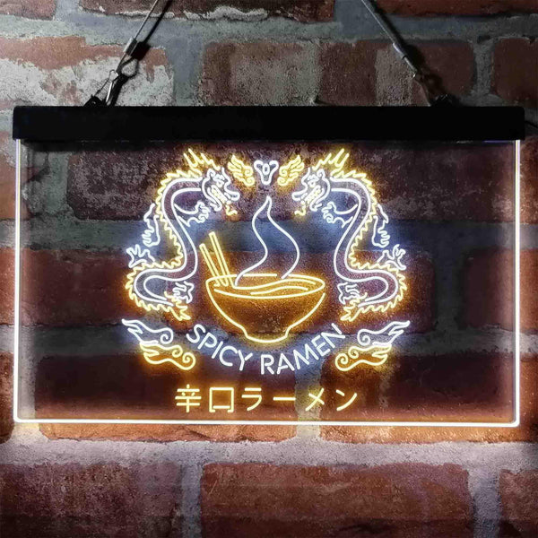 ADVPRO Spicy Dragon Ramen Japan Food Dual Color LED Neon Sign st6-i3961 - White & Yellow