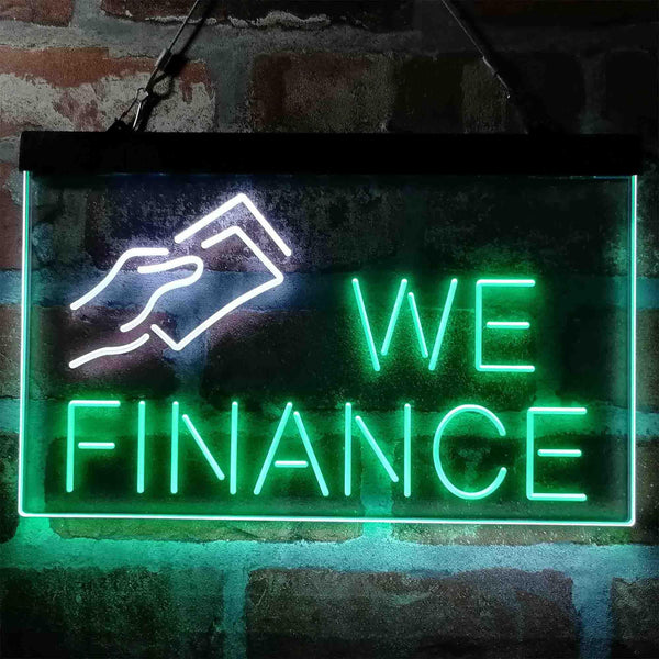 ADVPRO We Finance Borrowing Lending Money Dual Color LED Neon Sign st6-i3963 - White & Green