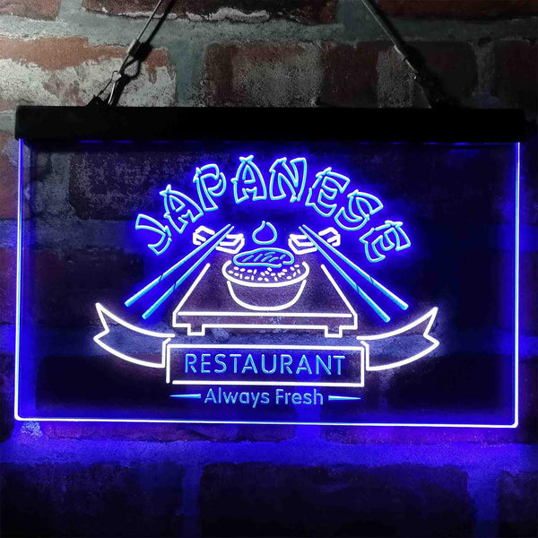 ADVPRO Fresh Japanese Restaurant Food Dual Color LED Neon Sign st6-i3968 - White & Blue