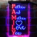 ADVPRO Family Meaning Father Mother I Love You Living Room  Dual Color LED Neon Sign st6-i3969 - Blue & Red
