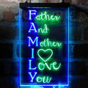 ADVPRO Family Meaning Father Mother I Love You Living Room  Dual Color LED Neon Sign st6-i3969 - Green & Blue