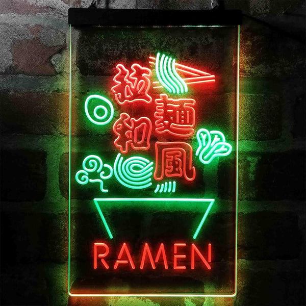 ADVPRO Ramen Bowl Japanese Style  Dual Color LED Neon Sign st6-i3970 - Green & Red