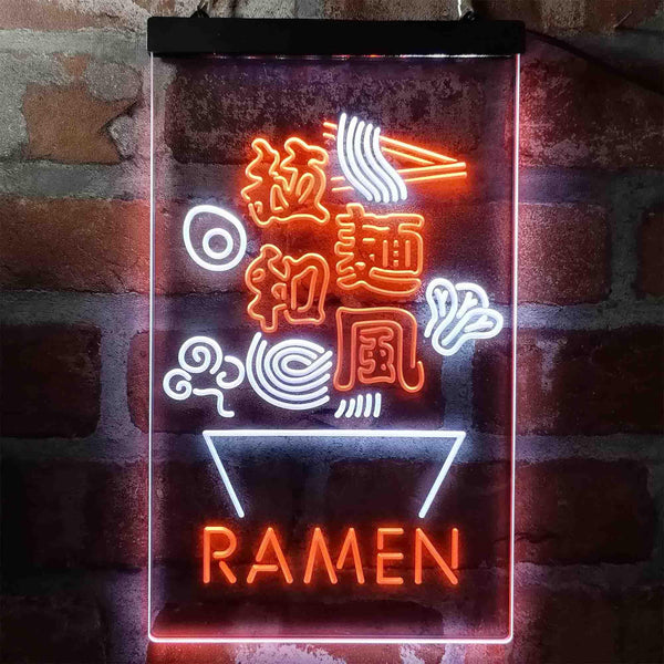 ADVPRO Ramen Bowl Japanese Style  Dual Color LED Neon Sign st6-i3970 - White & Orange