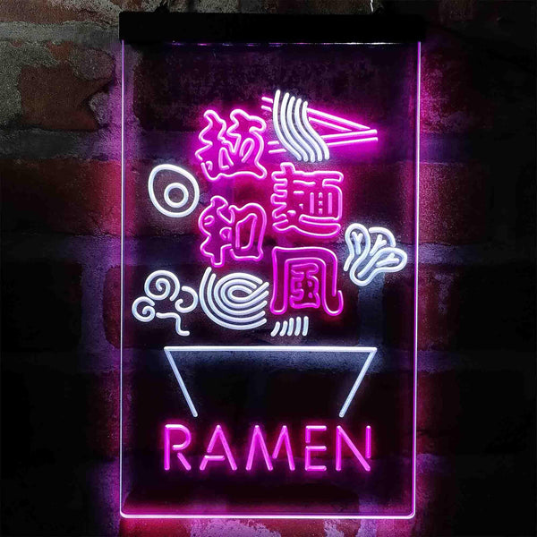 ADVPRO Ramen Bowl Japanese Style  Dual Color LED Neon Sign st6-i3970 - White & Purple