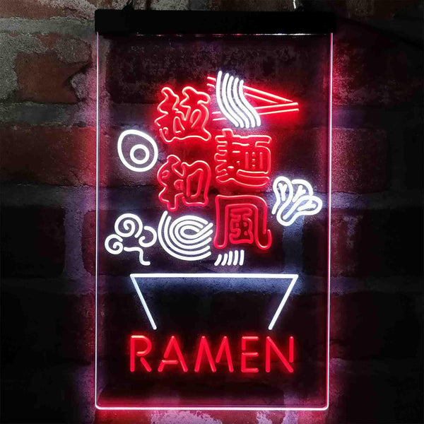 ADVPRO Ramen Bowl Japanese Style  Dual Color LED Neon Sign st6-i3970 - White & Red