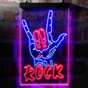ADVPRO Rock Band Hand Signal  Dual Color LED Neon Sign st6-i3971 - Blue & Red
