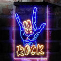 ADVPRO Rock Band Hand Signal  Dual Color LED Neon Sign st6-i3971 - Blue & Yellow