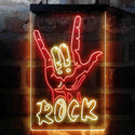 ADVPRO Rock Band Hand Signal  Dual Color LED Neon Sign st6-i3971 - Red & Yellow
