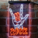 ADVPRO Rock Band Hand Signal  Dual Color LED Neon Sign st6-i3971 - White & Orange