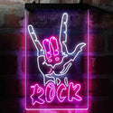 ADVPRO Rock Band Hand Signal  Dual Color LED Neon Sign st6-i3971 - White & Purple