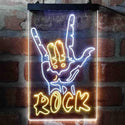 ADVPRO Rock Band Hand Signal  Dual Color LED Neon Sign st6-i3971 - White & Yellow