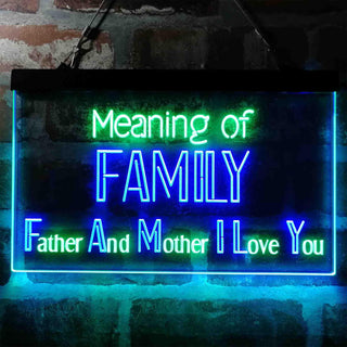 ADVPRO Meaning of Family Living Room Decoration Dual Color LED Neon Sign st6-i3973 - Green & Blue