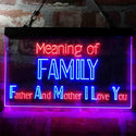 ADVPRO Meaning of Family Living Room Decoration Dual Color LED Neon Sign st6-i3973 - Red & Blue