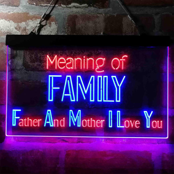 ADVPRO Meaning of Family Living Room Decoration Dual Color LED Neon Sign st6-i3973 - Red & Blue