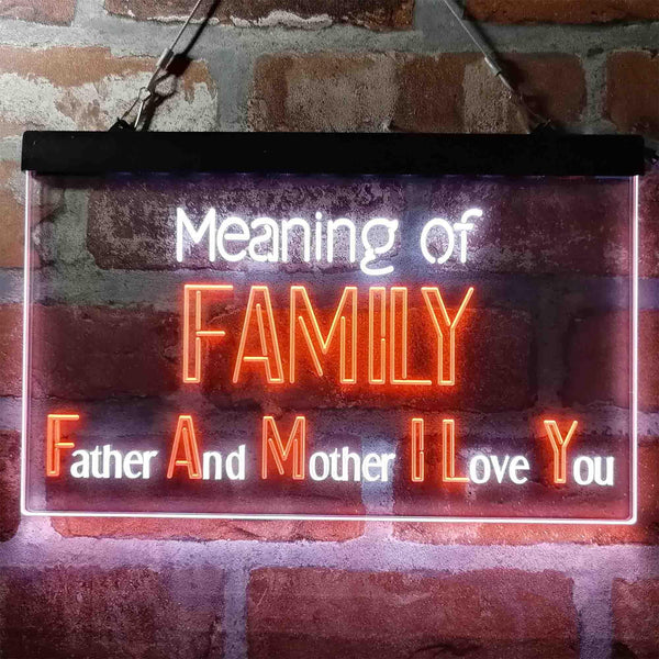 ADVPRO Meaning of Family Living Room Decoration Dual Color LED Neon Sign st6-i3973 - White & Orange