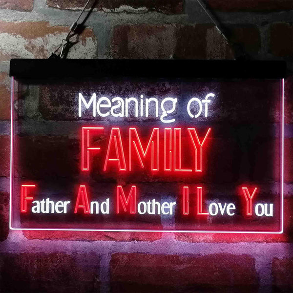 ADVPRO Meaning of Family Living Room Decoration Dual Color LED Neon Sign st6-i3973 - White & Red