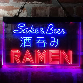 ADVPRO Sake and Beer Ramen Japan Dual Color LED Neon Sign st6-i3974 - Blue & Red
