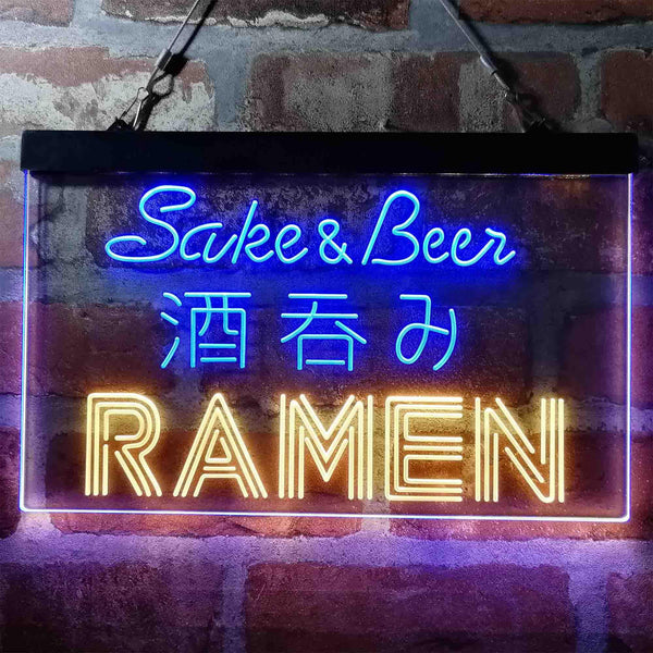 ADVPRO Sake and Beer Ramen Japan Dual Color LED Neon Sign st6-i3974 - Blue & Yellow