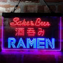 ADVPRO Sake and Beer Ramen Japan Dual Color LED Neon Sign st6-i3974 - Red & Blue