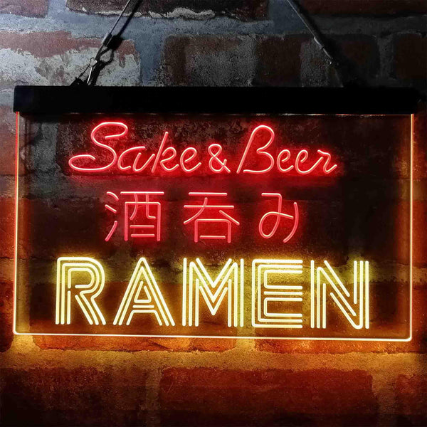 ADVPRO Sake and Beer Ramen Japan Dual Color LED Neon Sign st6-i3974 - Red & Yellow