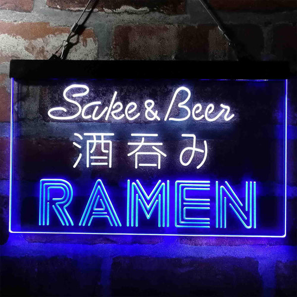 ADVPRO Sake and Beer Ramen Japan Dual Color LED Neon Sign st6-i3974 - White & Blue