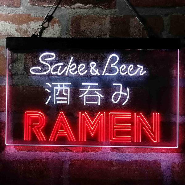 ADVPRO Sake and Beer Ramen Japan Dual Color LED Neon Sign st6-i3974 - White & Red