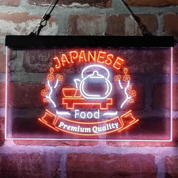 ADVPRO Japanese Food Restaurant Decoration Dual Color LED Neon Sign st6-i3975 - White & Orange