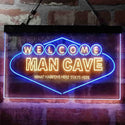ADVPRO Man Cave Welcome What Happens Here Stays Here Dual Color LED Neon Sign st6-i3976 - Blue & Yellow