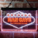 ADVPRO Man Cave Welcome What Happens Here Stays Here Dual Color LED Neon Sign st6-i3976 - White & Orange