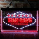 ADVPRO Man Cave Welcome What Happens Here Stays Here Dual Color LED Neon Sign st6-i3976 - White & Red