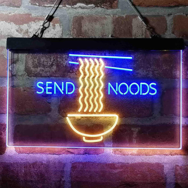 ADVPRO Humor Send Noods Nudes Noodles Home Decoration Dual Color LED Neon Sign st6-i3977 - Blue & Yellow