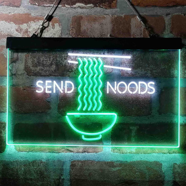 ADVPRO Humor Send Noods Nudes Noodles Home Decoration Dual Color LED Neon Sign st6-i3977 - White & Green