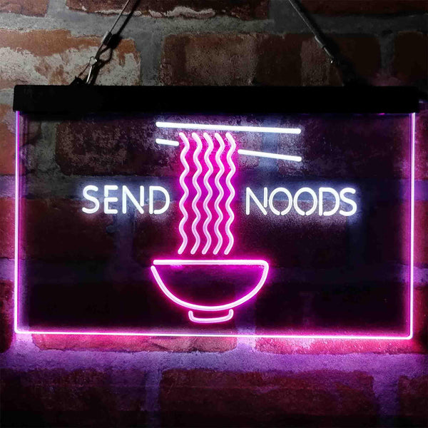 ADVPRO Humor Send Noods Nudes Noodles Home Decoration Dual Color LED Neon Sign st6-i3977 - White & Purple