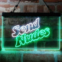 ADVPRO Send Nudes Man Cave Garage Display Dual Color LED Neon Sign st6-i3978 - White & Green