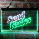 ADVPRO Send Nudes Man Cave Garage Display Dual Color LED Neon Sign st6-i3978 - White & Green
