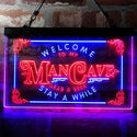 ADVPRO Welcome to My Man Cave Grab a Beer Stay a While Dual Color LED Neon Sign st6-i3979 - Blue & Red